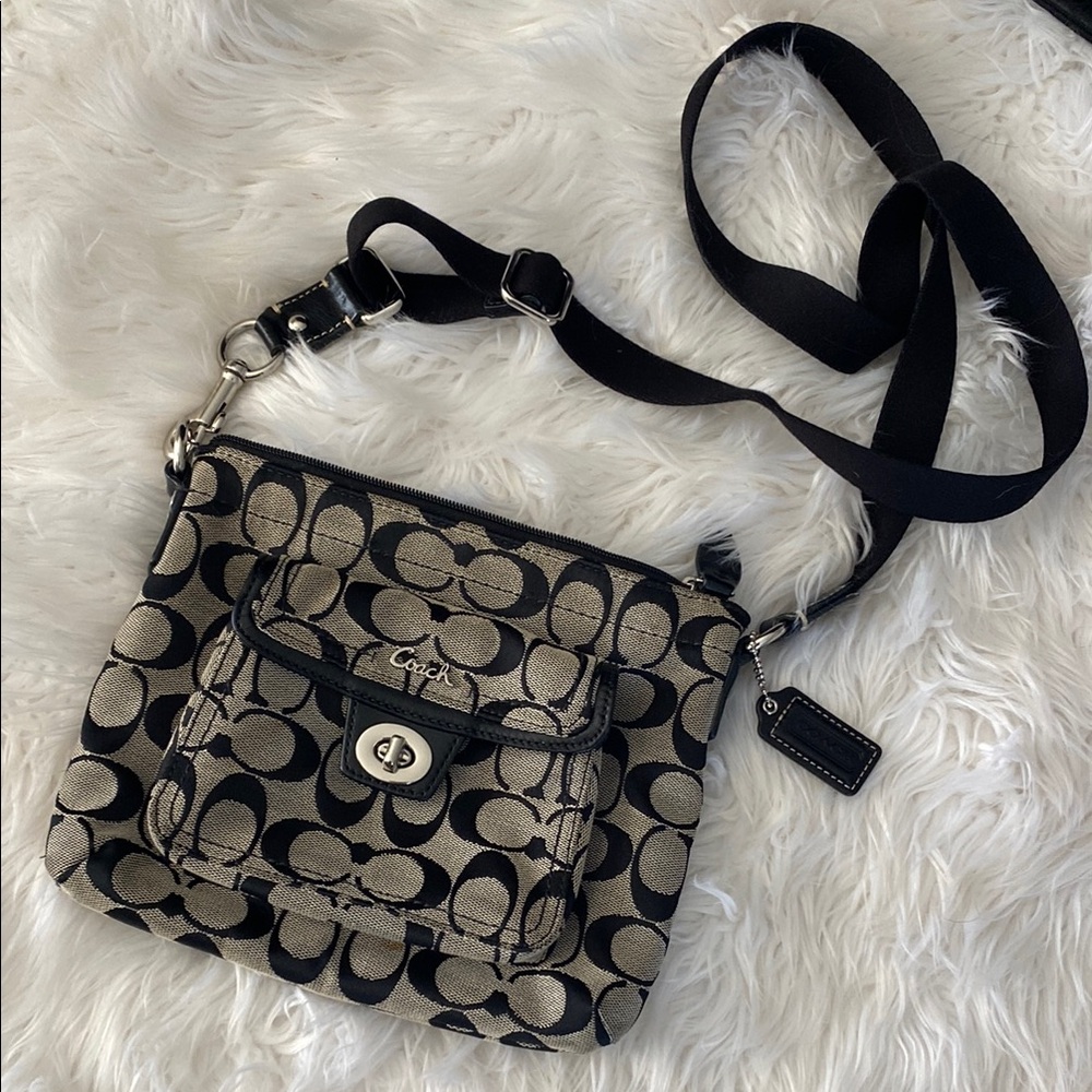 Coach Black and Tan Crossbody Bag